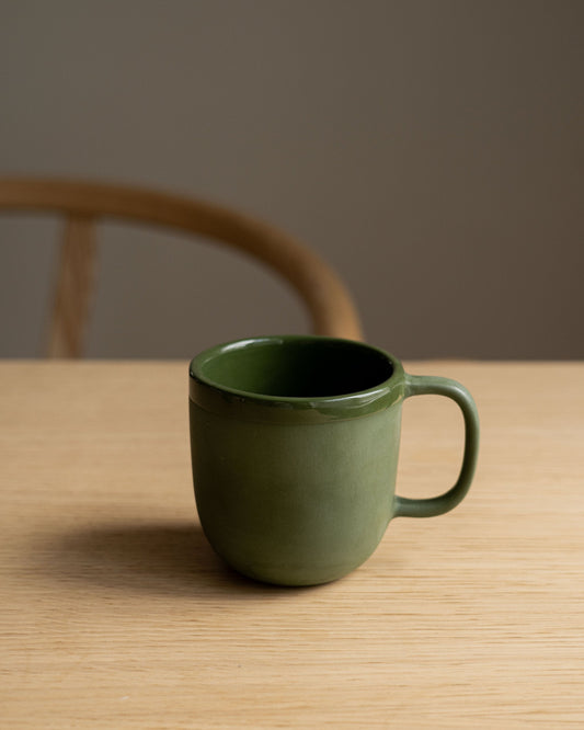 Handmade Porcelain Coffee Mug. Green