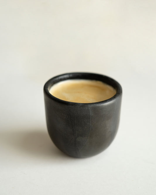 Black Stoneware Espresso Coffee Cup