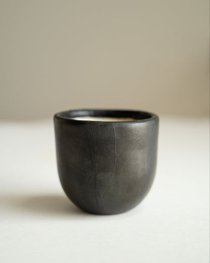 Black Stoneware Espresso Coffee Cup