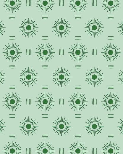 Sun Rays Wallpaper, mint & green