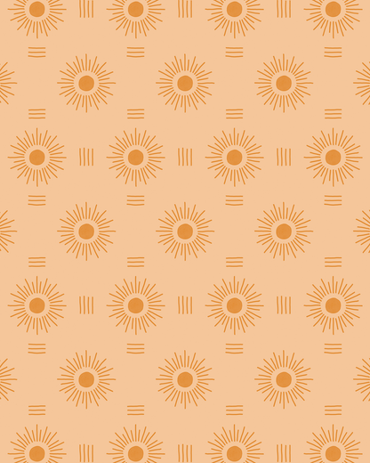 Sun Rays Wallpaper, peach and orange