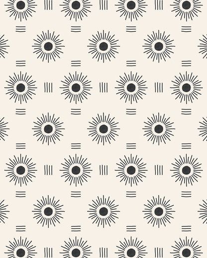 Sun Rays Wallpaper, off-white and black