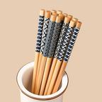 5 Pairs Premium Reusable Multicolor Nonslip Bamboo Chopsticks