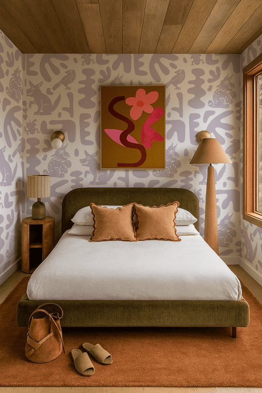 Abstract Animales Wallpaper, lavender - mosswell.us