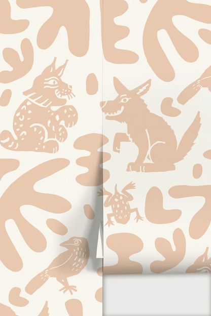 Abstract Animales Wallpaper, peach - mosswell.us