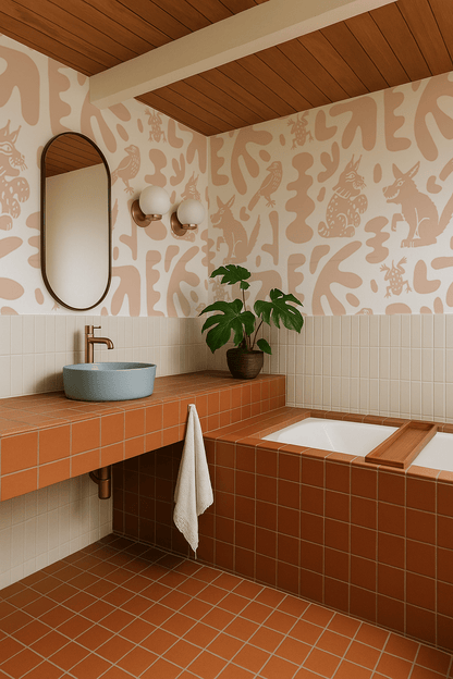 Abstract Animales Wallpaper, peach - mosswell.us