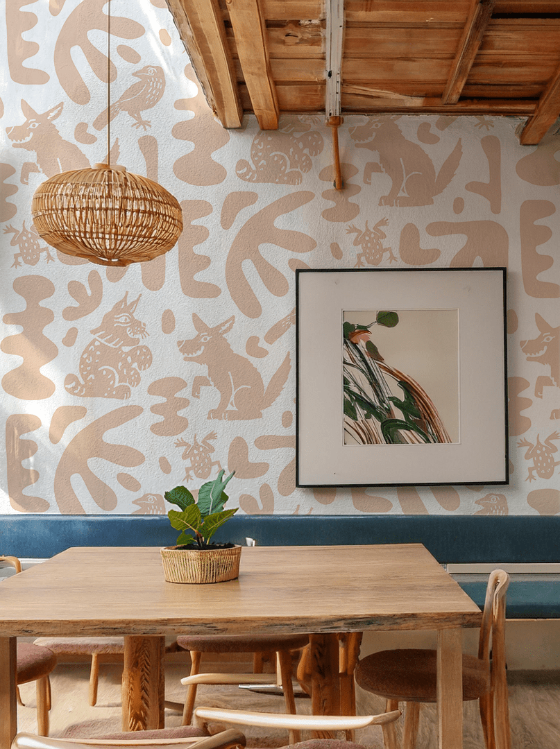 Abstract Animales Wallpaper, peach - mosswell.us
