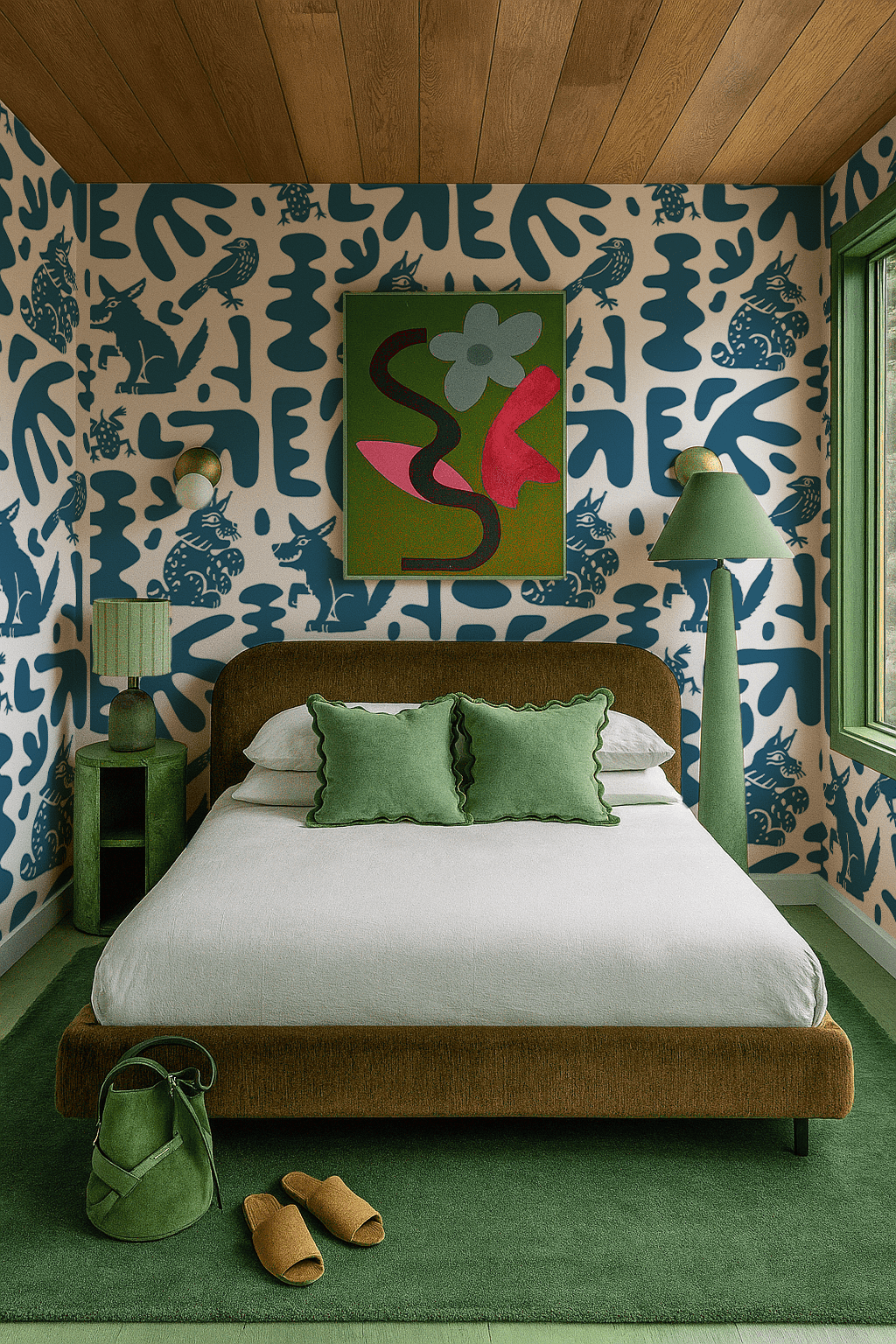 Abstract Animales Wallpaper, white & blue - mosswell.us