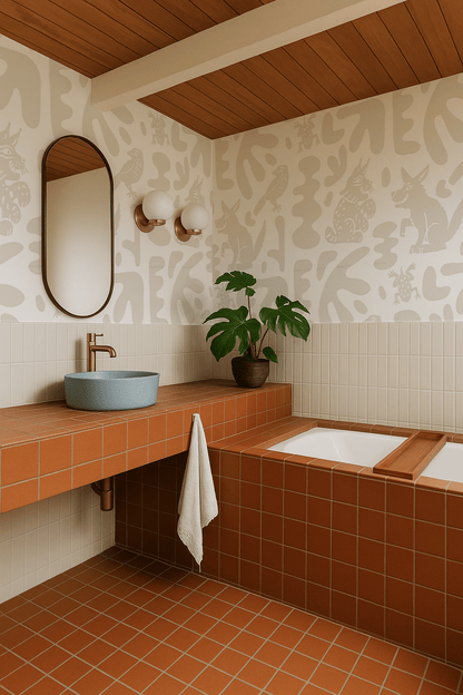 Abstract Animales Wallpaper, white & neutral - mosswell.us