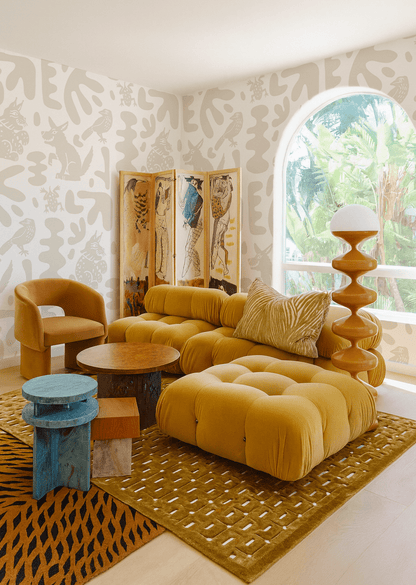 Abstract Animales Wallpaper, white & neutral - mosswell.us