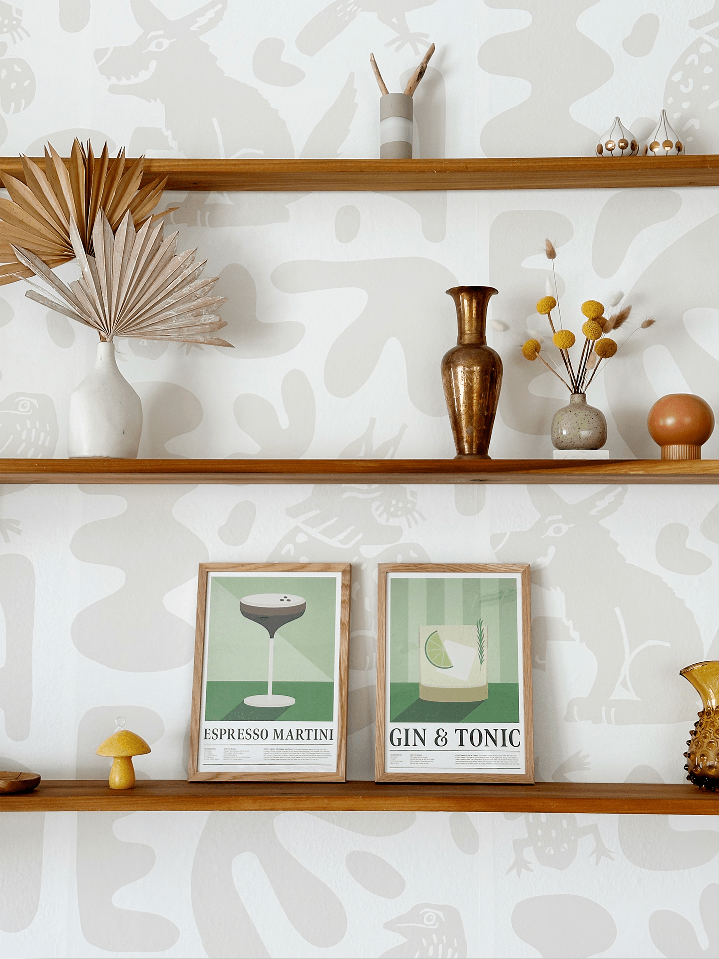 Abstract Animales Wallpaper, white & neutral - mosswell.us
