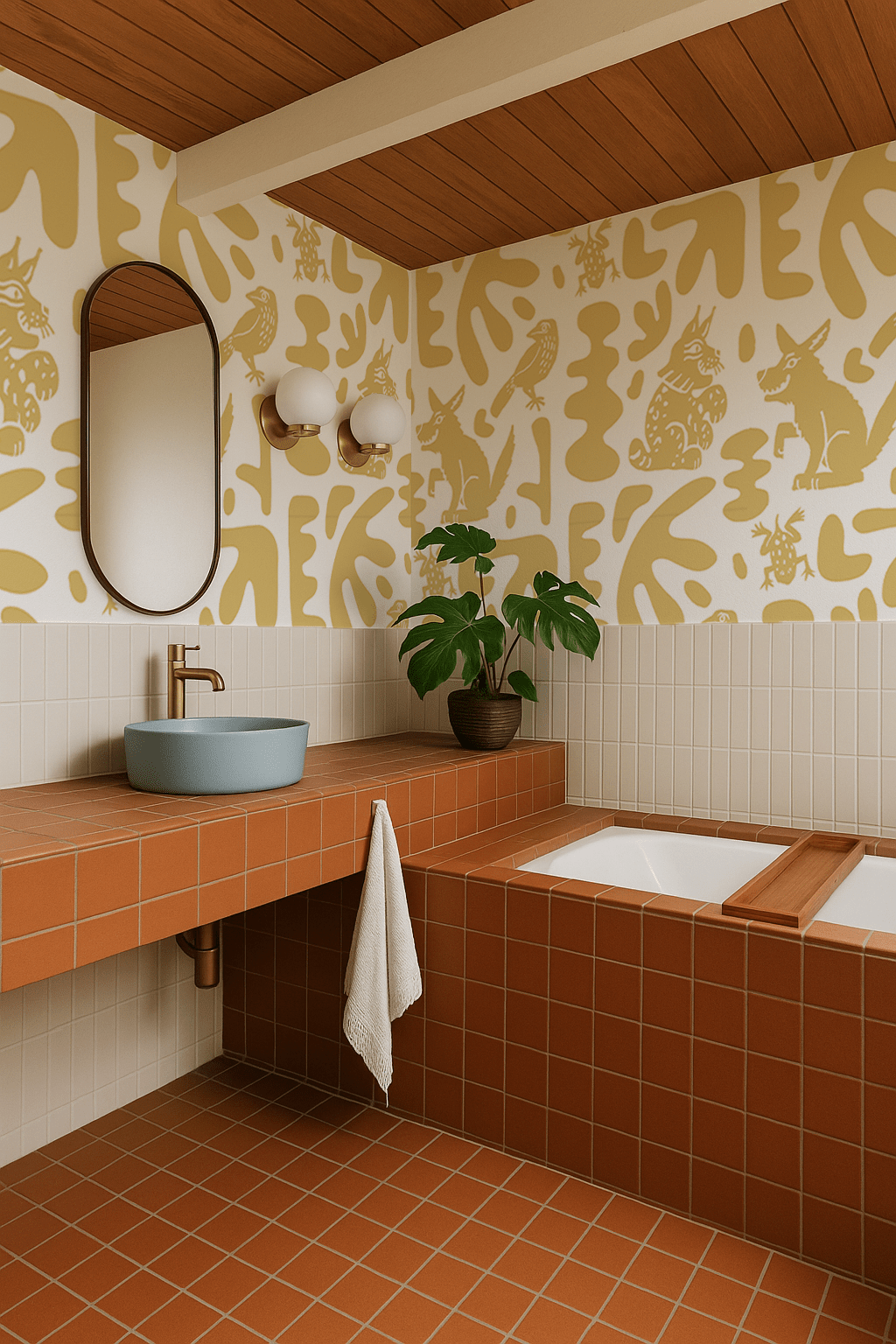 Abstract Animales Wallpaper, yellow - mosswell.us