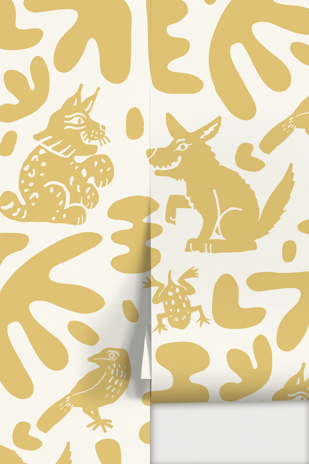 Abstract Animales Wallpaper, yellow - mosswell.us