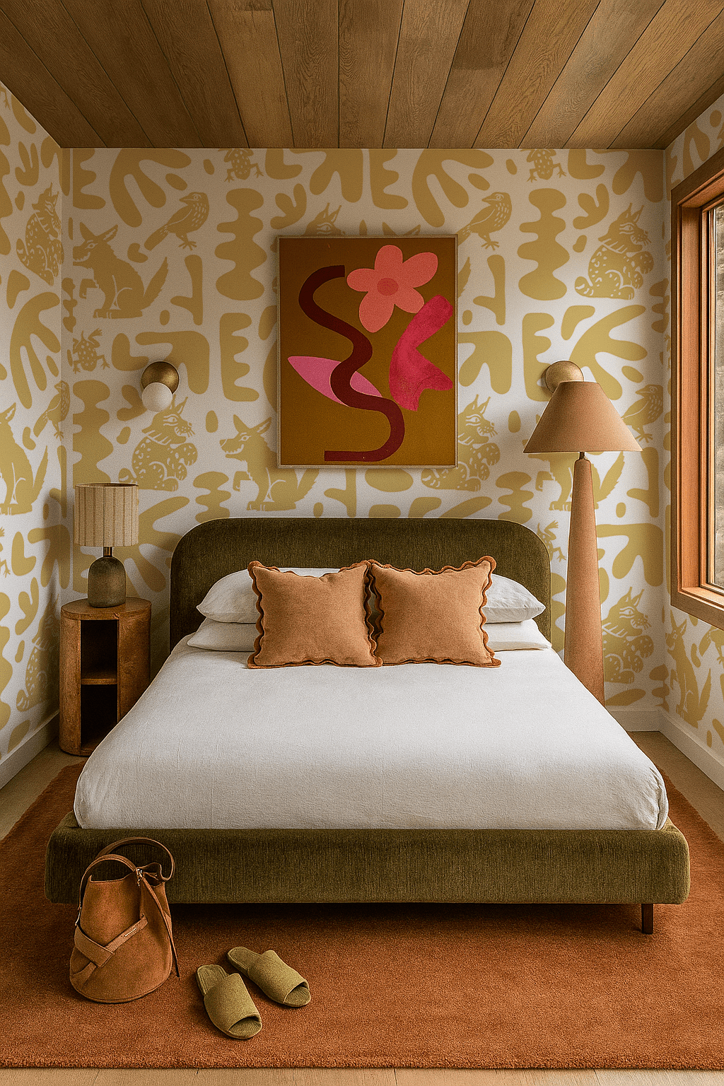 Abstract Animales Wallpaper, yellow - mosswell.us