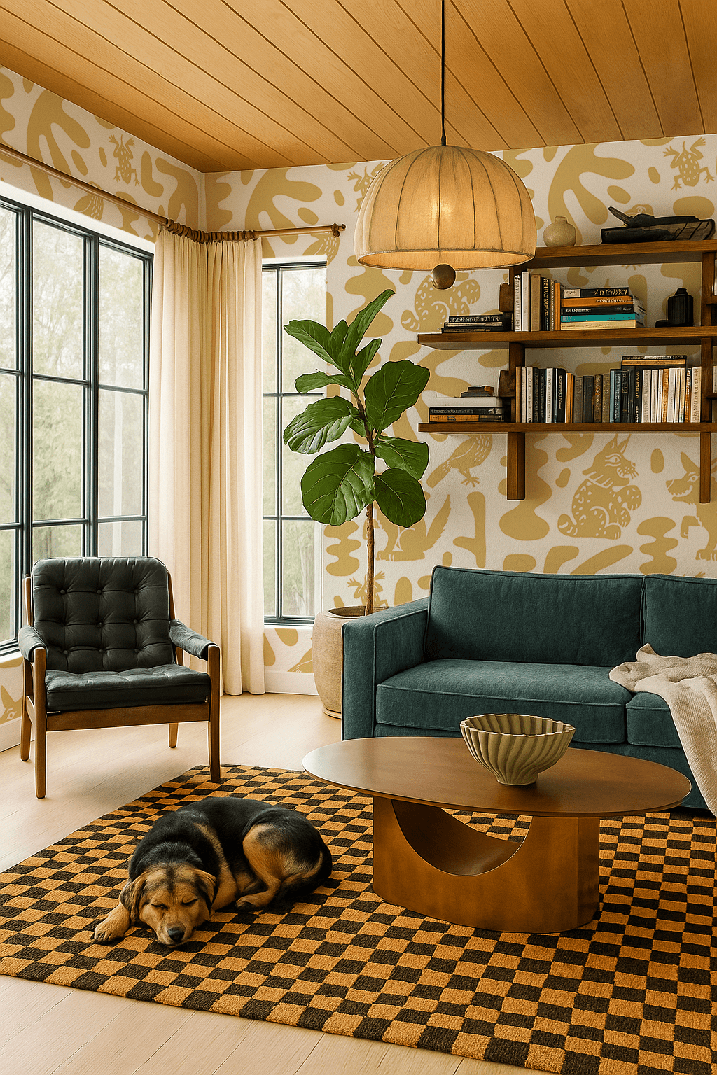 Abstract Animales Wallpaper, yellow - mosswell.us