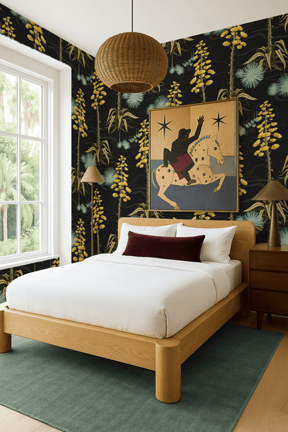 Agave Valley Wallpaper, black - mosswell.us