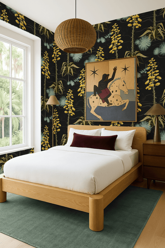 Agave Valley Wallpaper, black - mosswell.us