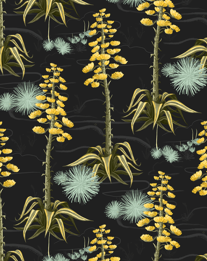 Agave Valley Wallpaper, black - mosswell.us