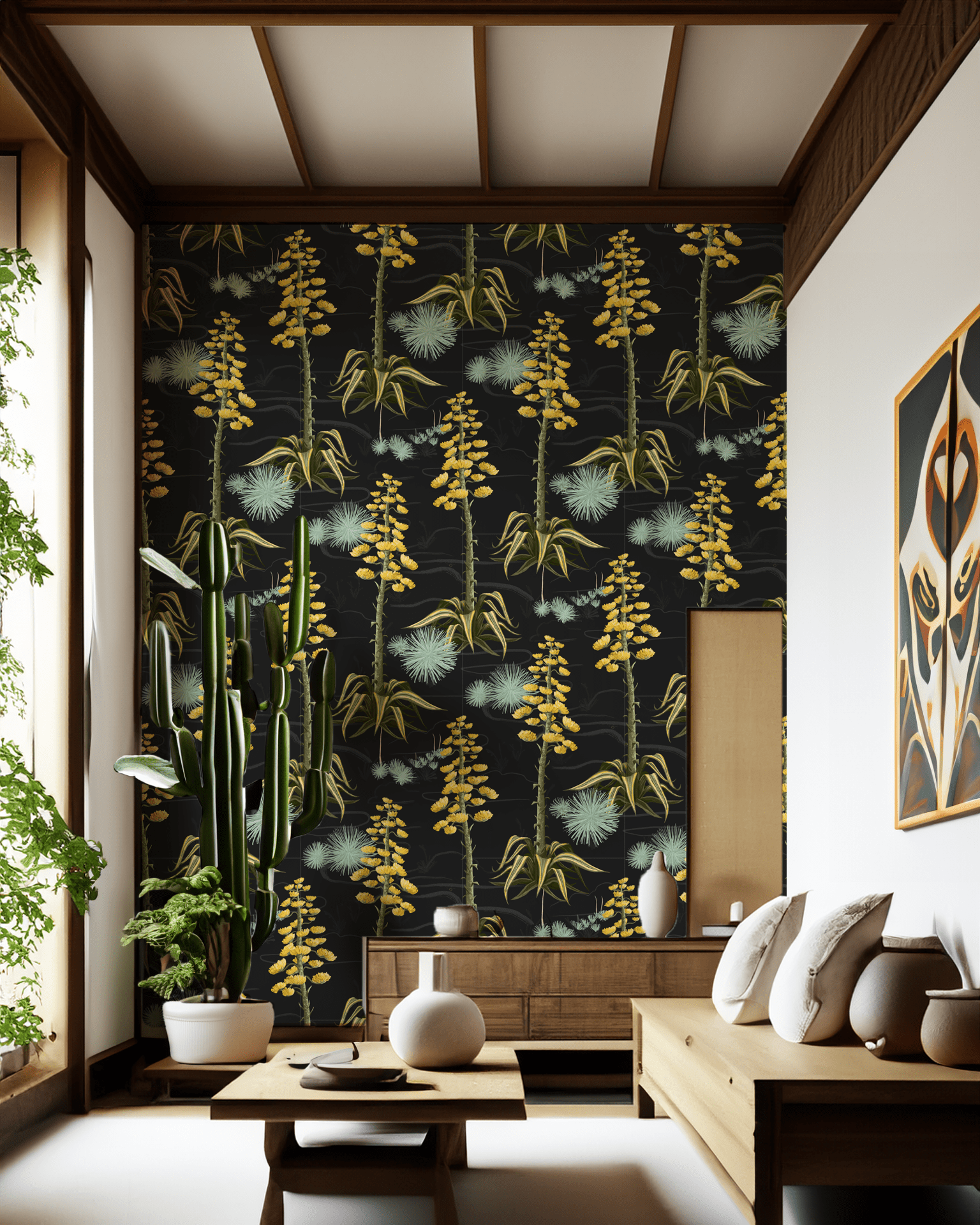Agave Valley Wallpaper, black - mosswell.us