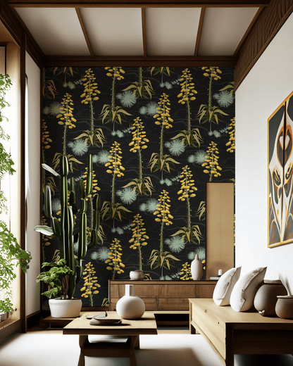 Agave Valley Wallpaper, black - mosswell.us