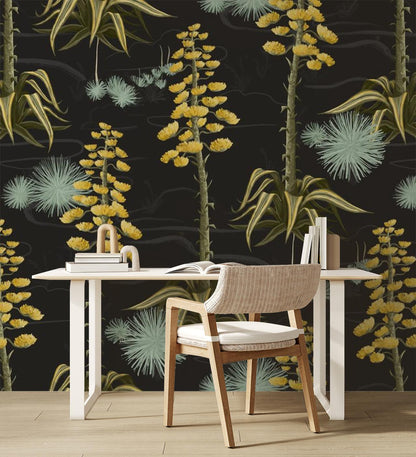 Agave Valley Wallpaper, black - mosswell.us
