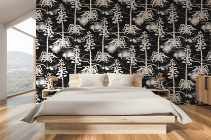 Agave Valley Wallpaper, black and white - mosswell.us