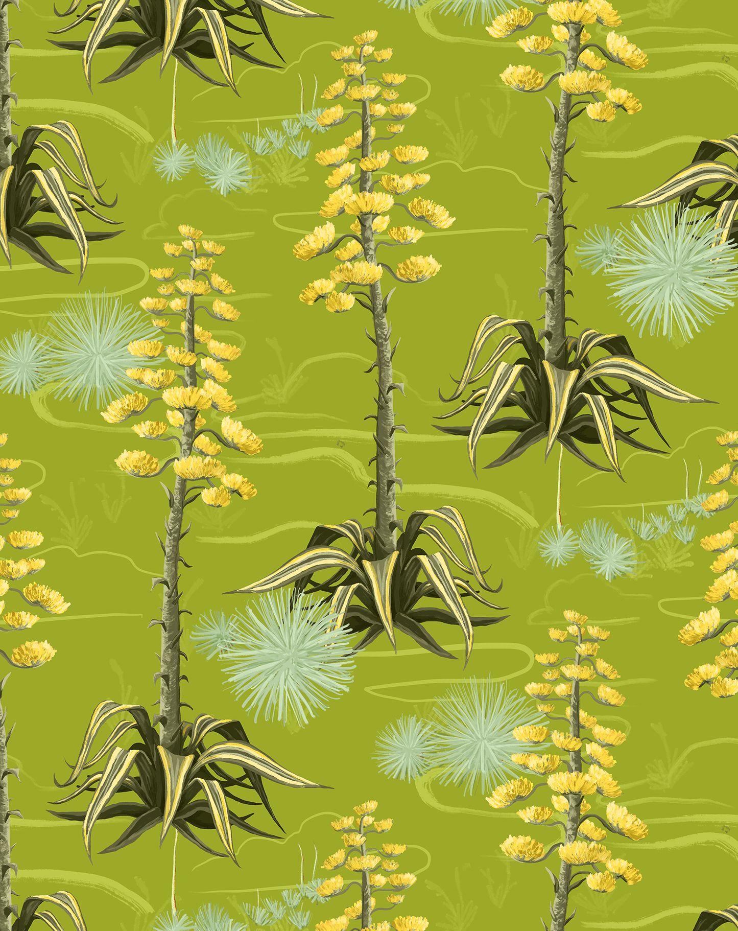 Agave Valley Wallpaper, green - mosswell.us