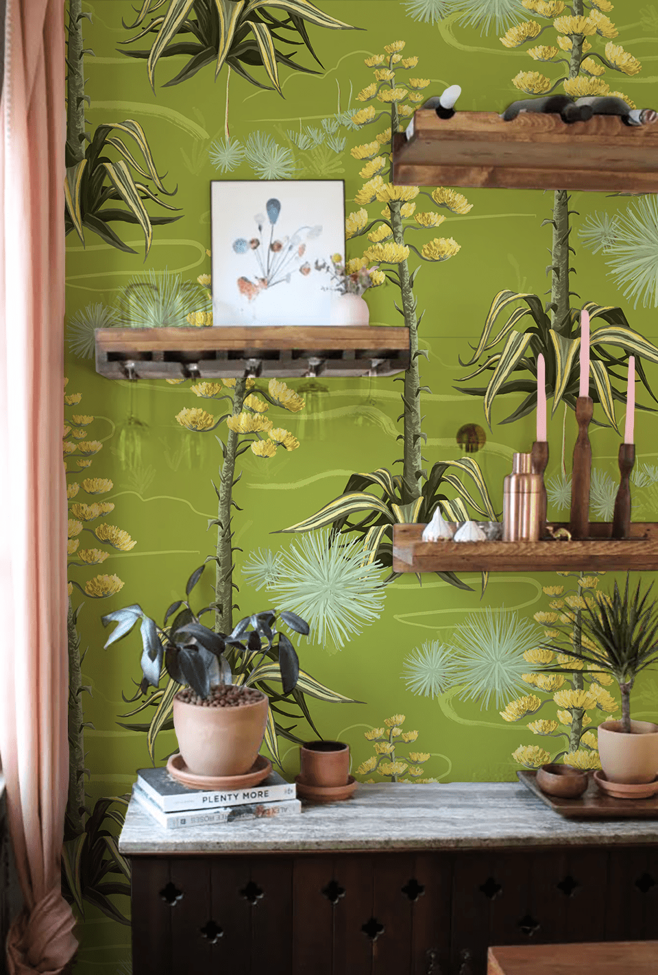Agave Valley Wallpaper, green - mosswell.us