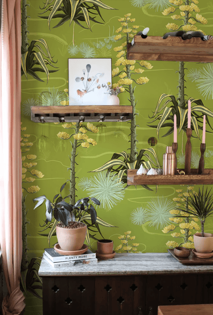 Agave Valley Wallpaper, green - mosswell.us
