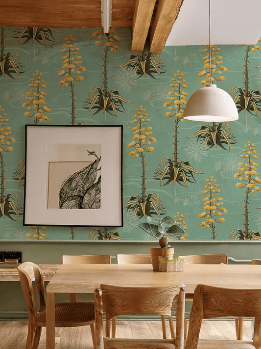 Agave Valley Wallpaper, mint - mosswell.us