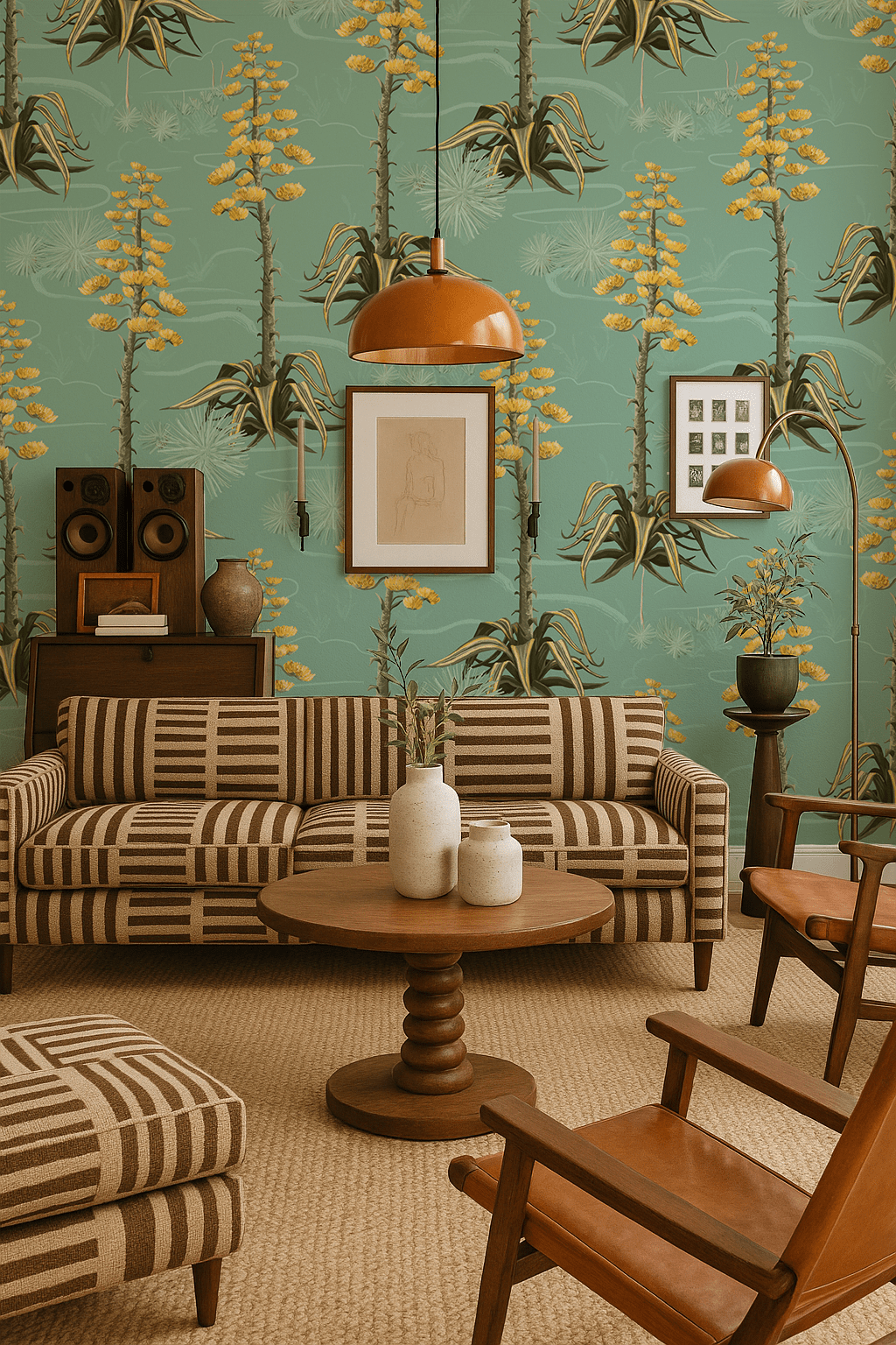 Agave Valley Wallpaper, mint - mosswell.us