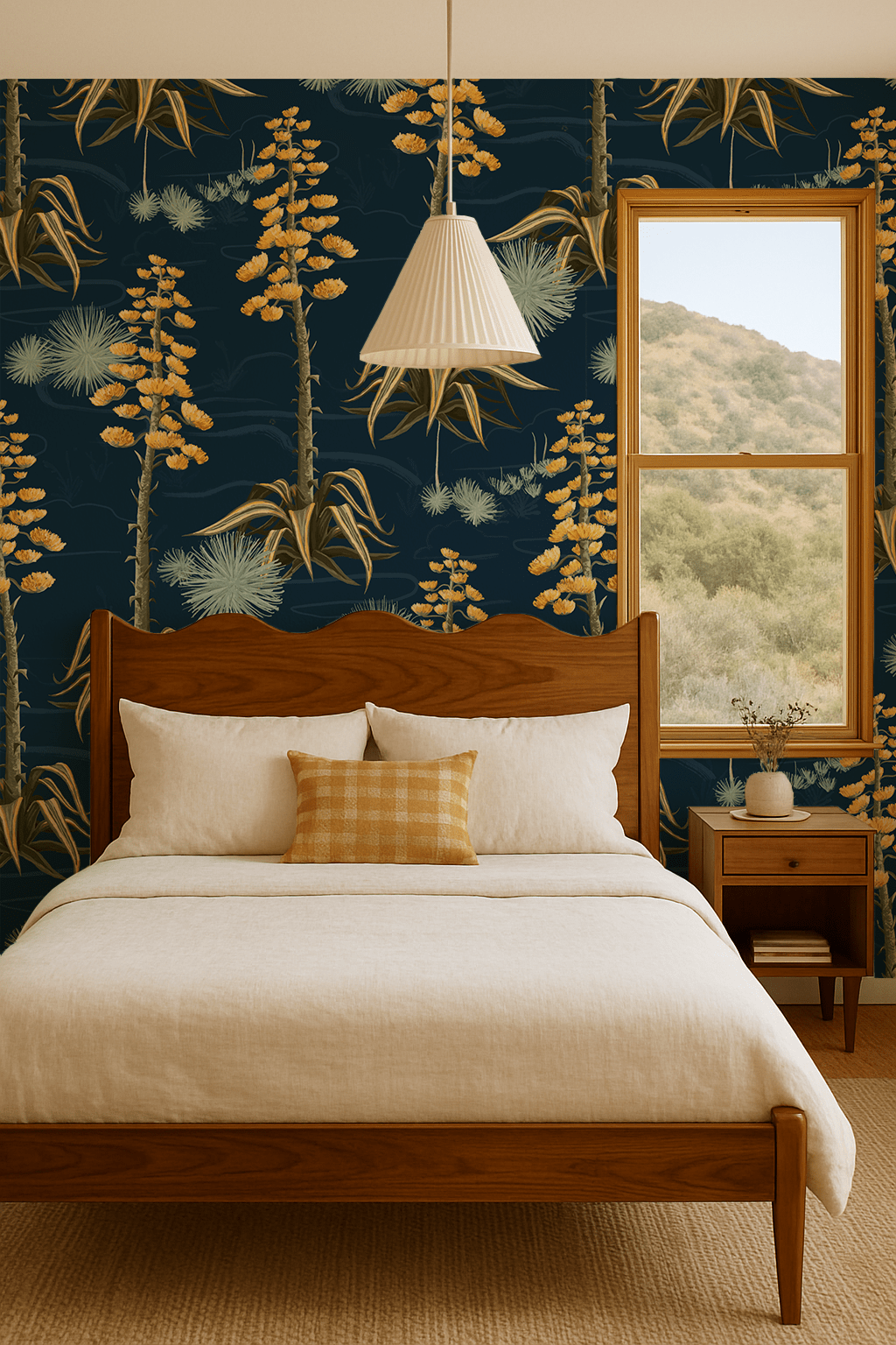 Agave Valley Wallpaper, navy - mosswell.us