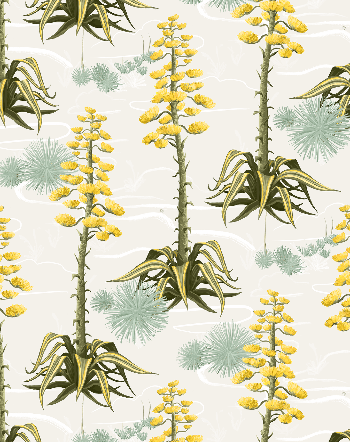 Agave Valley Wallpaper, off - white - mosswell.us