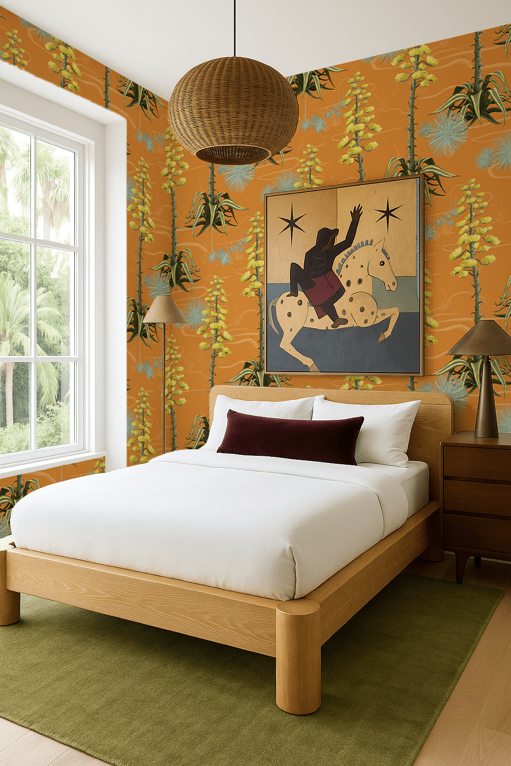 Agave Valley Wallpaper, orange - mosswell.us