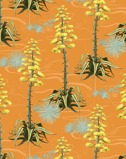 Agave Valley Wallpaper, orange - mosswell.us