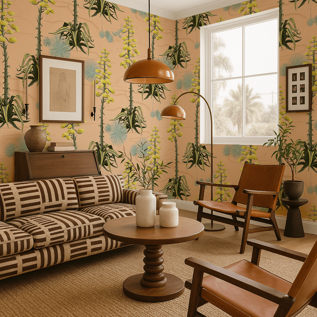 Agave Valley Wallpaper, peach - mosswell.us