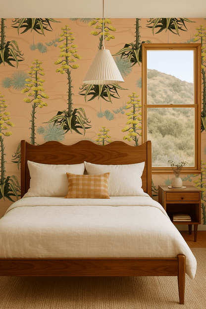 Agave Valley Wallpaper, peach - mosswell.us