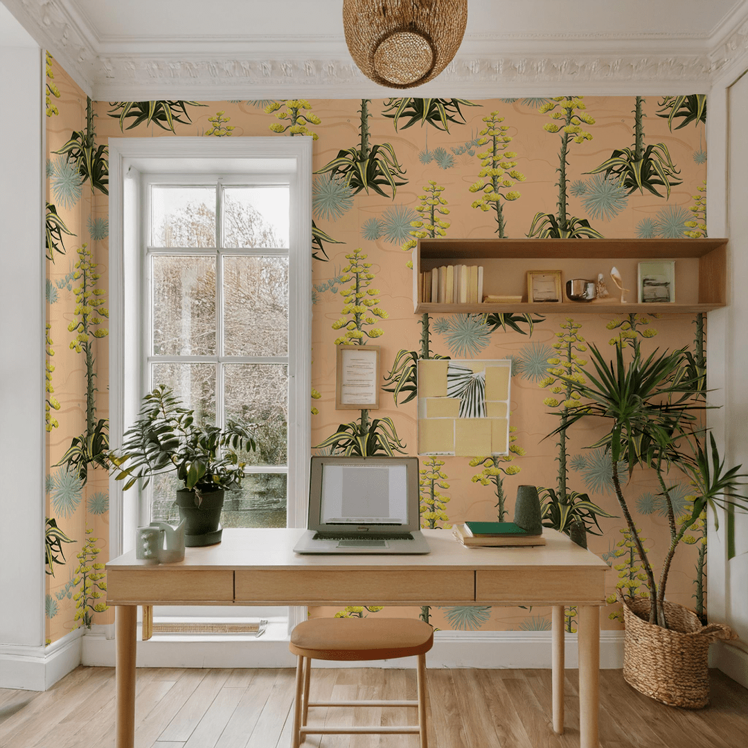 Agave Valley Wallpaper, peach - mosswell.us