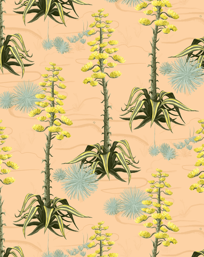 Agave Valley Wallpaper, peach - mosswell.us