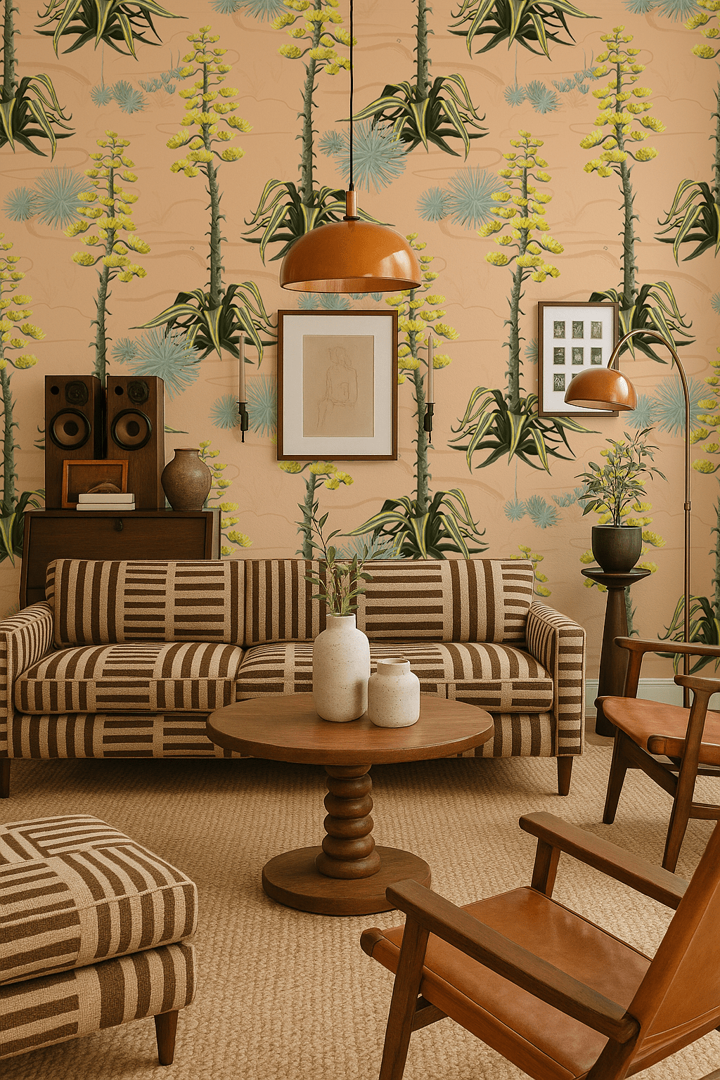 Agave Valley Wallpaper, peach - mosswell.us