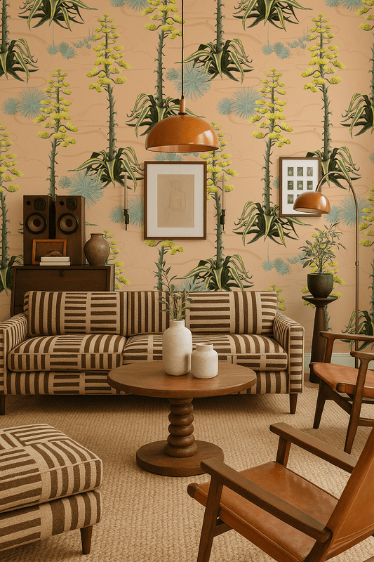 Agave Valley Wallpaper, peach - mosswell.us