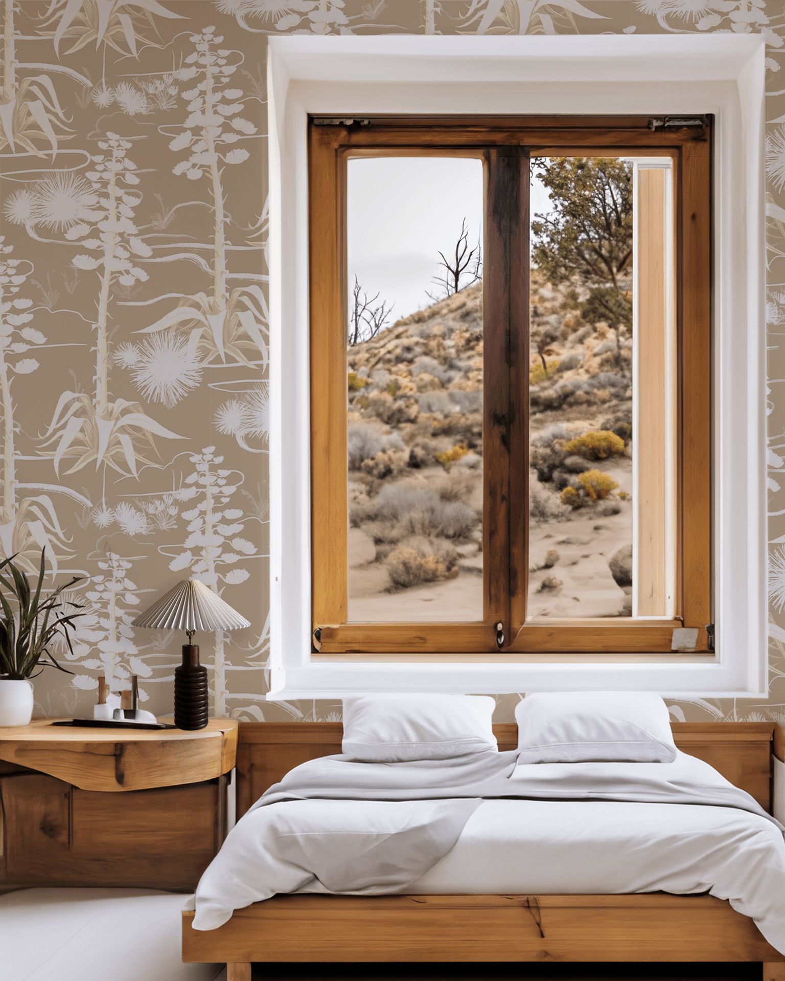 Agave Valley Wallpaper, tan and white - mosswell.us