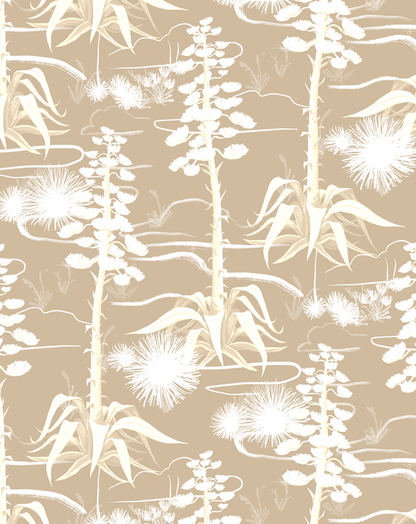 Agave Valley Wallpaper, tan and white - mosswell.us