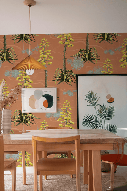 Agave Valley Wallpaper, terra cotta - mosswell.us