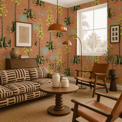 Agave Valley Wallpaper, terra cotta - mosswell.us