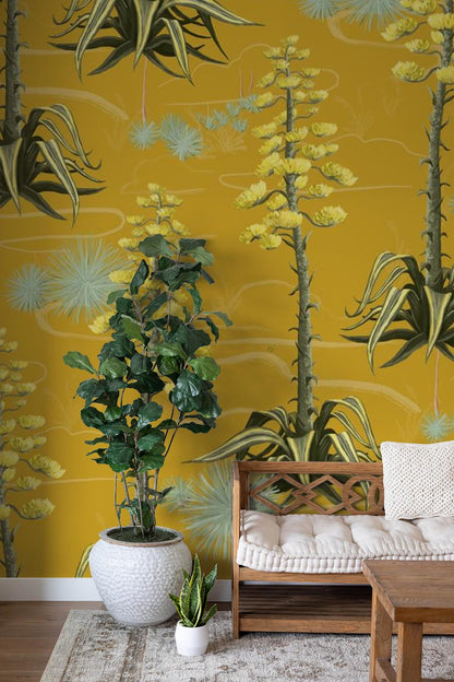 Agave Valley Wallpaper, yellow - mosswell.us