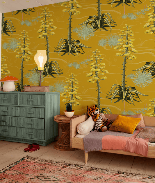 Agave Valley Wallpaper, yellow - mosswell.us