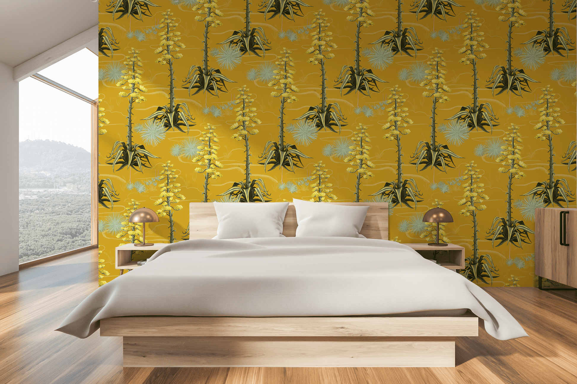 Agave Valley Wallpaper, yellow - mosswell.us