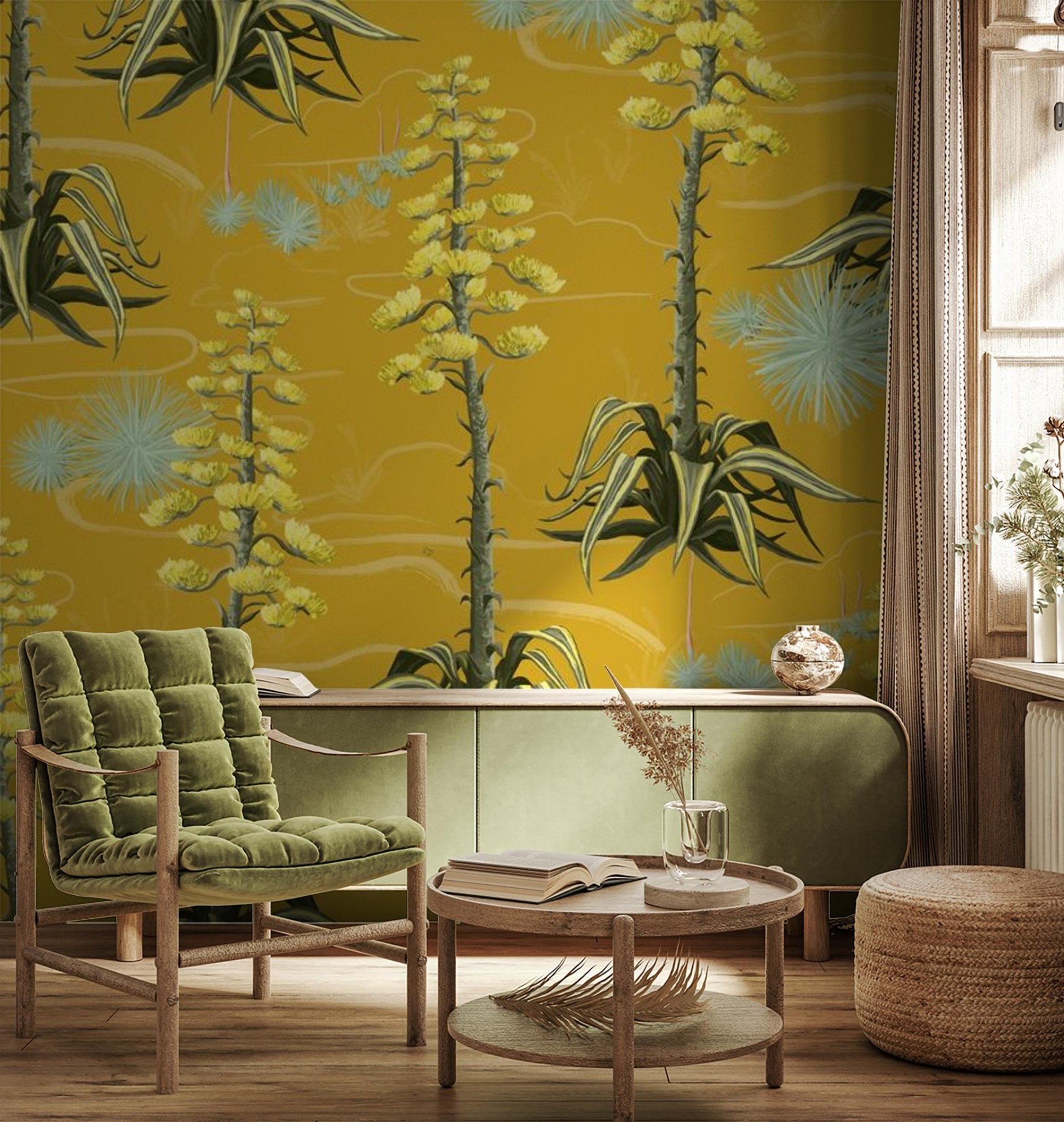 Agave Valley Wallpaper, yellow - mosswell.us
