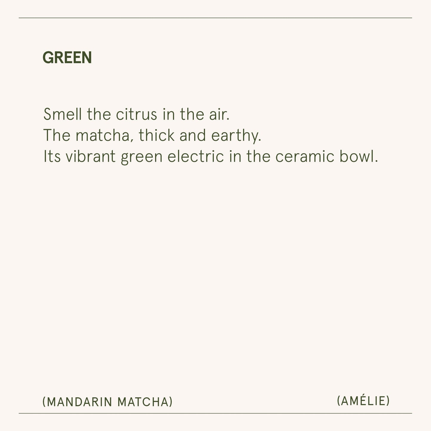 Amélie – Mandarin Matcha Candle - mosswell.us